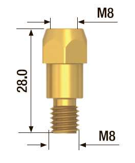 Fubag Адаптер контактного наконечника M8*28 мм (5 шт.) FB.TA.M8.28 Аксессуары к горелкам TIG, MIG/MAG фото, изображение